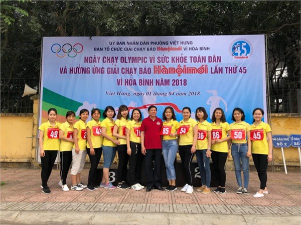Ngày 01/04/2018 Trường MN Hoa Thủy Tiên tham gia OLYMPIC vì sức khỏe toàn dân và hưởng ứng chạy giải báo Hà Nội mới lần thứ 45 vì hòa bình năm 2018